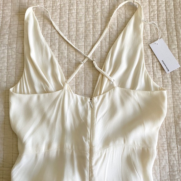 NWT Reformation Bray Dress, Ivory Wedding Dress, Twist Front Formal Gown, Size 8 - Picture 8 of 11